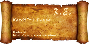Kazári Emese névjegykártya