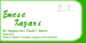 emese kazari business card